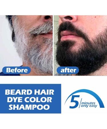 Beard Dye Shampoo For Men Shampoo For Gray White Beard Rapi Color Black Dye Creates The Look Of A Thicker And Fuller Beard 100ml - Buy Online on GoSupps.com