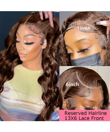 200 Density 13x6 Auburn Brown Body Wave Lace Front Wig - HD Transparent Lace, Baby Hair, Chestnut Brown Color, Brazilian Virgin Human Hair - Women's Glueless Pre-Plucked Full Wig - Buy Online on GoSupps.com