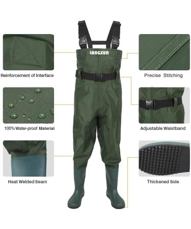 LANGXUN Kids Chest Waders - Lightweight & Breathable PVC Fishing Waders for Toddlers & Children - Waterproof Hutting Waders for Boys & Girls - Age 4/5 - Buy Online on GoSupps.com