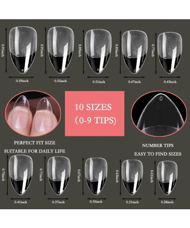 500pcs Almond False Nail Tips - Matte Full Cover Acrylic Fake Nails for Nail Art - DIY at Home - Buy Online on GoSupps.com