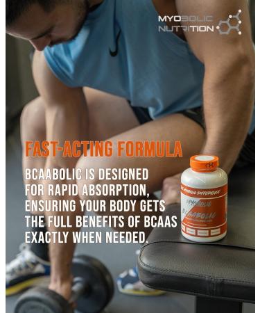 BCAABOLIC & MYOBOLIC BCAA Capsules - 1000mg 2:1:1 Ratio | High-Potency Amino Acids for Muscle Growth & Recovery | Keto-Friendly Supplement | 120 Servings - Buy Online on GoSupps.com