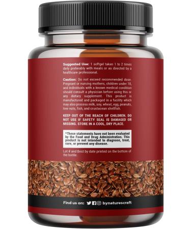 Organic Vegan Flaxseed Oil Softgels 1000mg - Cold Pressed Omega 3 Supplement for Hair, Skin, Nails, Heart & Brain Health - Plant Based ALA, Omega 3 6 9 - Buy Online on GoSupps.com