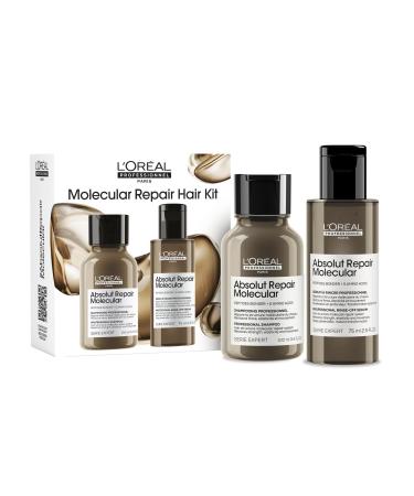 L Or al Professionnel Kit D couverte Absolut Repair Molecular Tous Types de Cheveux Ab m s Duo Shampoing (100ml) + S rum Rincer (75ml) Formule Brevet e Routine Duo Mini