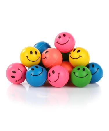 CEJAMA Bouncy Ball Colorful Smiley 25 mm - Pack of 15