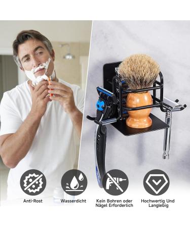Stainless Steel Shower Razor Holder - Wall Mounted Adhesive Hook for Shaver and Toothbrush - No Drilling Bathroom Organizer - Buy Online on GoSupps.com