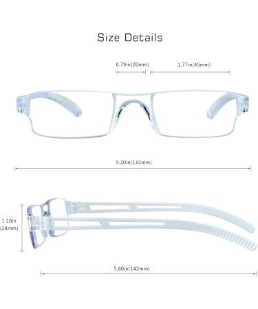 VisionGlobal 8 Pairs Reading Glasses | Blue Light Blocking | Computer Eyewear for Men & Women | Fashion Square Frames (4 Black + 4 Clear +1.00 Magnification - Buy Online on GoSupps.com