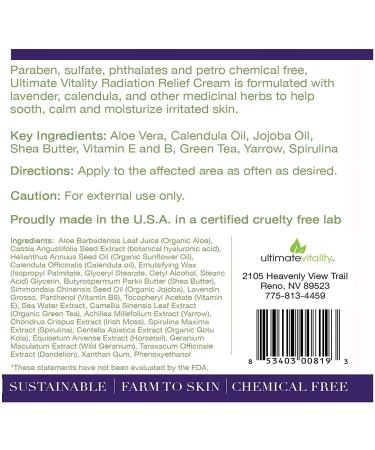 Radiation Burn Relief Cream 6oz - Natural Organic Calendula Based Cream for Radiation Patients - Lavender Scented - Paraben & Phthalate Free - Buy Online on GoSupps.com