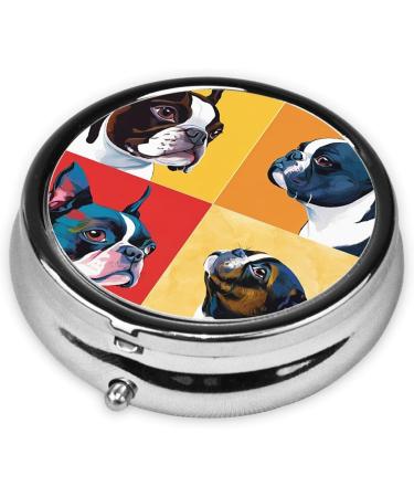 Cute Pug Mini Round Pill Box - 3 Compartment Travel Organizer for Home & Office - Buy Online on GoSupps.com