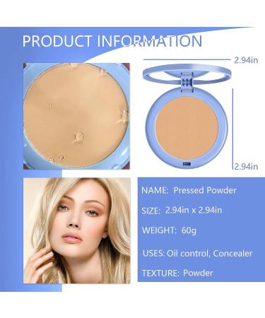 DAGEDA Oil Control Face Pressed Powder - Matte Waterproof Setting Powder for Flawless Lightweight Makeup | Pure Beige 03 - Buy Online on GoSupps.com