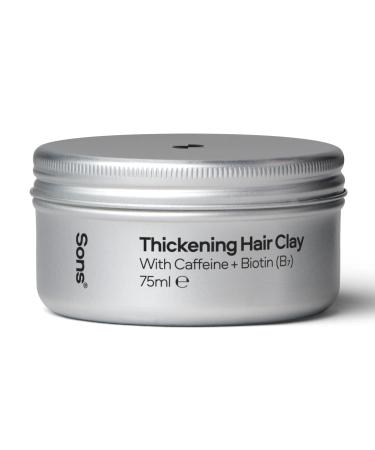 Sons Hair Thickening Clay for Men, Caffeine & Biotin Hair Styling Pomade, Promotes Growth & Thickening, Leave-in Treatment, Anti Hair Loss - 1 Month