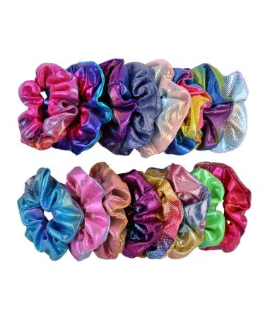 Large Hair Ties - 20pcs Shiny Metallic Rainbow Mermaid Elastic Hair Accessories for Women Girls & Kids - Buy Online on GoSupps.com