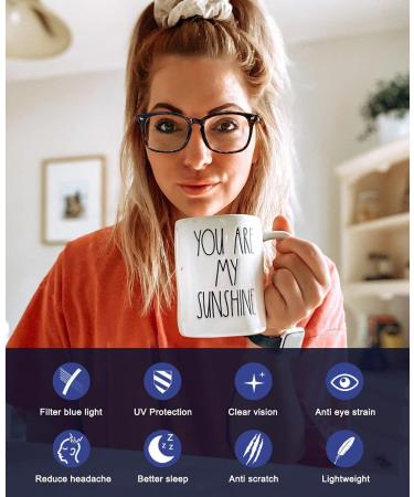 Buy Blue Light Filter Glasses - Unisex Non-Prescription Clear Lens in Black Gray Leopard & Transparent - Buy Online on GoSupps.com