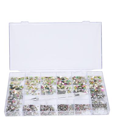 Nail art crystals nail rhinestones nail art rhinestones colorful exquisite nail DIY glass rhinestones decoration with box rhinestones bright and colorful looks exquisite