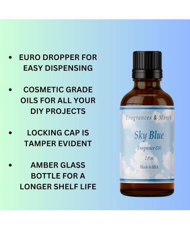 Sky Blue Scented Oil - Premium Fragrance Oil for Soap Candle Making and Aromatherapy | 2oz Amber Glass Bottle - Ideal for Home & Office Scents - Buy Online on GoSupps.com