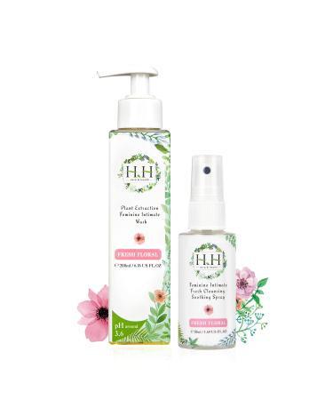 Feminine Wash + Vaginal Deodorant Spray - Natural Essential Oil Scent HH Herb&Health-Fresh floral