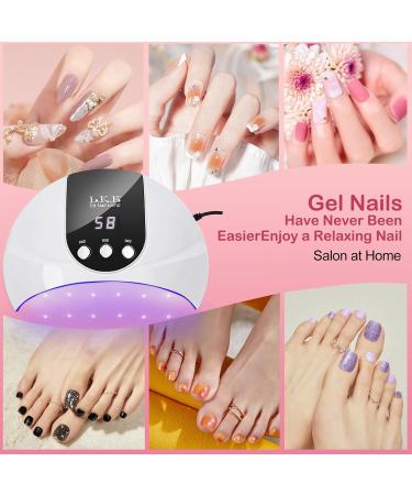 UV Nail Lamp 54W UV Lamps for Gel Nails Nail Dryers Nail UV Lamp Led Nail Lamp with 3 Timer Auto Sensor LCD Screen USB Plug Gel Nail Nail Dryer Led Gel Nail Lamp Curing Lamp for Home Salon 19.5*13-White - Buy Online on GoSupps.com