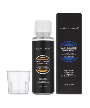 Lash Cleansing Concentrate 100ml Professional Eyelash Extension Shampoo Natural Foaming Cleanser for Eyelash Extensions with Salon Home Care-Makes 10 Bottles 60ml (Chamomile) 100ML-chamomile