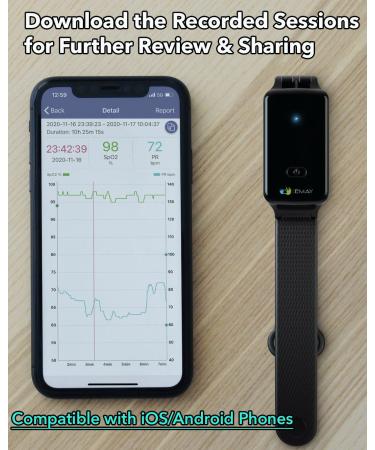 Buy SleepO2 Wrist Recording Pulse Oximeter - Continuous SpO2 Monitor for Overnight Tracking | Sleep Report & Raw Data by EMAY - Buy Online on GoSupps.com