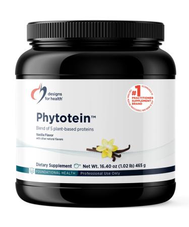 Designs for Health Phytotein Vegan Protein Powder - 20g Organic Rice Sacha Inchi Pumpkin Seed Sunflower Seed & Pea Protein Powder Blend - Creamy Texture Vanilla Plant Protein (465g) Vanilla 1.02 Ounce (Pack of 1)