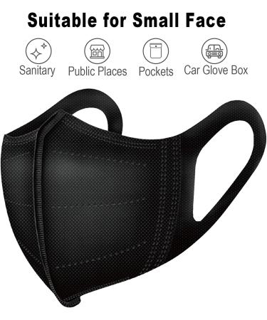 Comix 100 Pack Black 3D Disposable Face Masks - 3 Ply Teenagers, Women, Adults - Small Face Fit - Buy Online on GoSupps.com