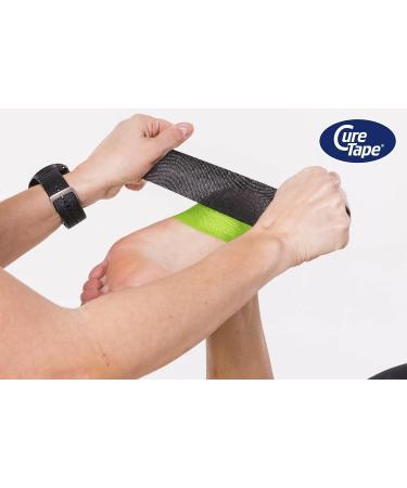 Curtape Sports Kinesiology Tape - 25% More Adhesive | Waterproof & Latex-Free | T V Certified - Black 5cm x 5m for Injury Support - Buy Online on GoSupps.com