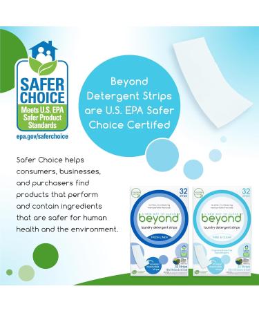 Beyond Laundry Detergent Strips - Eco-Friendly Hypoallergenic & Travel-Friendly | 32 Dissolvable Strips - Free & Clear - Buy Online on GoSupps.com