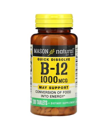 MASON NATURAL B-12 1000mcg Tablets 200 ea