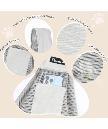 Buy Pawaboo Dog Carrier Bag - Portable & Breathable Pet Travel Bag for Small Dogs & Cats (Up to 14lbs) - Durable Gray Shoulder Bag - Buy Online on GoSupps.com
