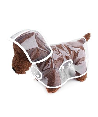 Petcute Hunders coat waterproof pet rain coat with hood transparent PVC breathable dog raincoat with button closure suitable for medium and large dogs 3xL white