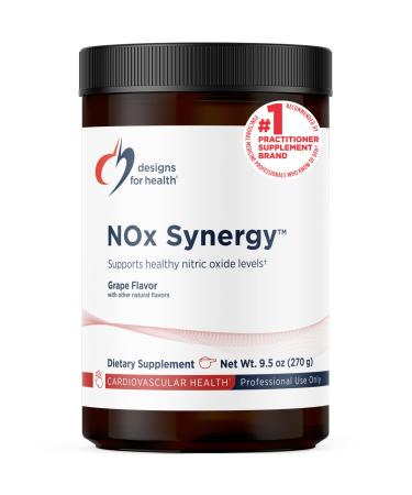 Designs for Health NOx Synergy - Drink Mix Powder to Support Healthy Nitric Oxide Levels - L-Arginine Creatine L-Citrulline + More - Pre Workout - Grape Flavor (30 Servings / 270g)