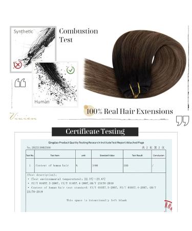 Vivien Real Hair Treat Extensions - Remy Tress Natural Black to Dark Brown with Ash Blonde Balayage | 40cm 100g #1B/4/18 - Buy Online on GoSupps.com