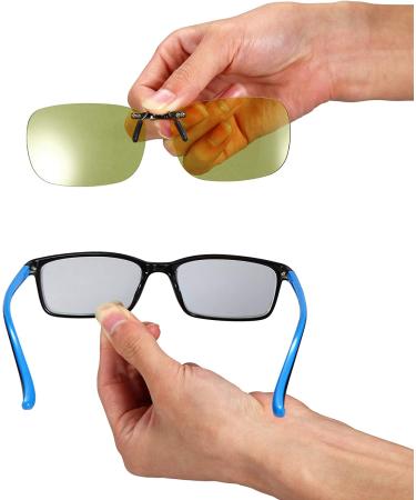Clip On Photochromic Blue Light Glasses | Block 85% Blue Light | See Better Outdoors & While Driving | Improve Sleep, Stop Eye Pain & Headaches - Buy Online on GoSupps.com