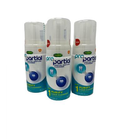 Polident 3 Step Kit ProPartial Purify Foam Cleanser, Strengthen Toothpaste, Protect Mouthwash