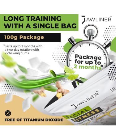 Jawliner Fitness Chewing Gum - Sugar Free Jawline Exerciser for Mewing - 15x Harder Ginger Lime Gum - Buy Online on GoSupps.com