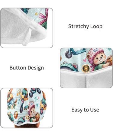 Cartoon Character Hair Towel 2 Pack - Super Absorbent Quick Dry Turbans for Women & Girls - Buy Online on GoSupps.com