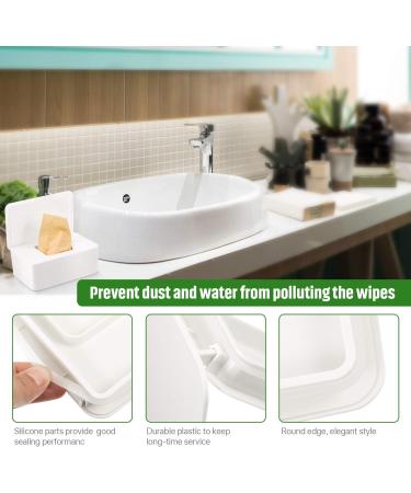Buy Wet Wipes Storage Box - Damp Toilet Paper & Napkin Holder with Lid | Ideal for Home & Office | White & Gray Design - Buy Online on GoSupps.com