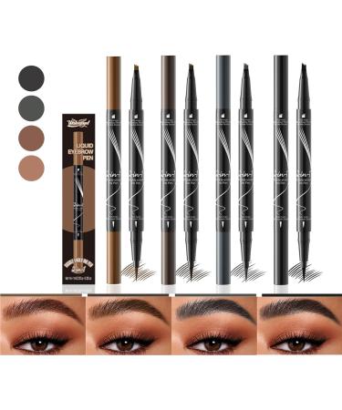 Dual-ended Liquid Eyebrow Pencil with 4 Fork Tips Microblading Eyebrow Pencil for Girls - Buy Online on GoSupps.com