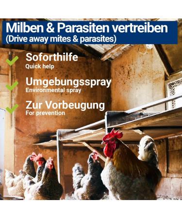 1000ml Mite Spray for Poultry | Chicken & Bird Parasite Control - Immediate & Long-Term Protection (3x 1000ml) - Buy Online on GoSupps.com