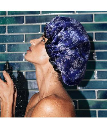 Luckindom 3 Pack Large Waterproof Shower Caps for Women - Adjustable & Reusable Bath Cap for Hair Protection - Buy Online on GoSupps.com