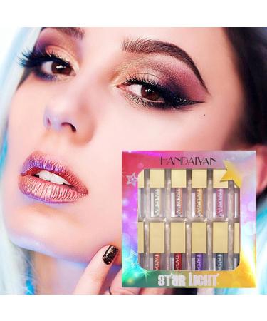 Eye Gloss Eyeshadow | 12 Colors Shimmer Eyeshadow Waterproof Long Lasting Quick-Drying Brilliant Gel Highlighter Sparkling Shimmer Eyeshadow Pochy - Buy Online on GoSupps.com