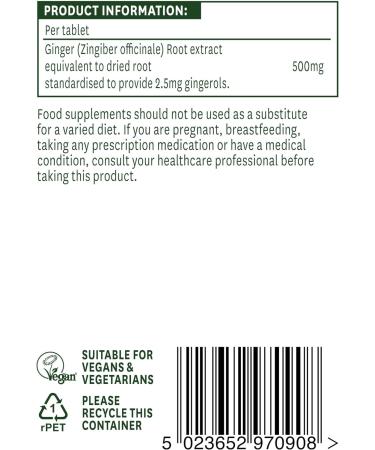 Natures Aid Ginger Root 500mg Tablets - Botanical Supplement with Gingerols & Shogaols | Vegan | Made in the UK - Buy Online on GoSupps.com