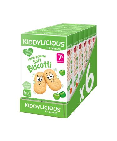 Kiddylicious Soft Biscotti Apple | From 7 Months | Soft Wheat Cookies | 6 Packs of 120g (6 Sachets of 20g) | 720g