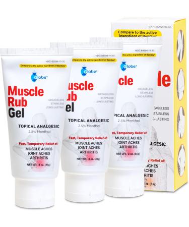 3-Pack Muscle & Joint Vanishing Gel 9.0 oz - Non-Greasy Pain Reliever with Cool Menthol - Same Active Ingredients as Bengay - For Muscle, Back, Minor Arthritis - Buy Online on GoSupps.com