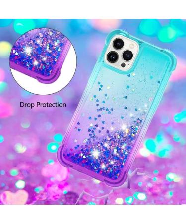 Buy Tivenfezk Nadoli Glitter Drive Sand Shell for iPhone 15 Pro Max - Shockproof Gradient Colored Waterfall Case Transparent Bumper Liquid Protection - Buy Online on GoSupps.com