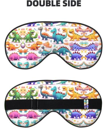 Colorful Cartoon Dinosaur Masks for Deep Sleep | Adjustable Soft Blindfolds for Travel & Meditation - Buy Online on GoSupps.com