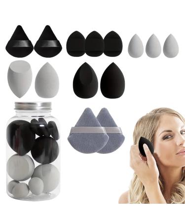 Mkiujhn Makeup Puff | Makeup Puff Sponge Set Concealer Sponge Facial Makeup Beauty Sponges for Cream Powder Application Black