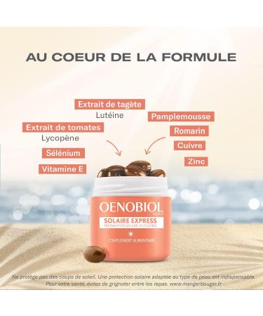 OENOBIOL - Food Supplements - Accelerated Solar Preparation - Solar Express - 1 Month Program - 2 Boxes of 15 Capsules - Buy Online on GoSupps.com