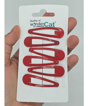 6 PCS Metal Snap Hair Clips - Red Hair Grips 5CM Long - Buy Online on GoSupps.com