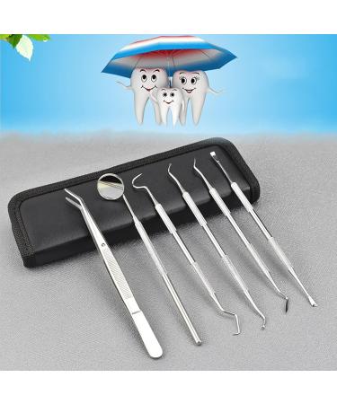 Tooth Cleaning Kit - 8pcs Stainless Steel Oral Care Tools | Dental Probe Scraper & Stains Remover - Buy Online on GoSupps.com