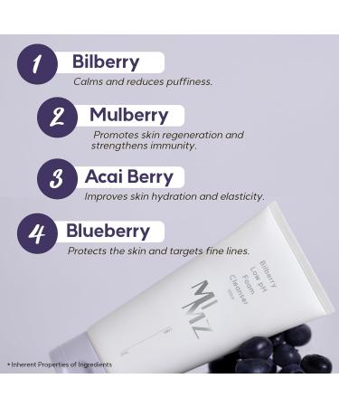 MIMZ Bilberry Low pH Foam Cleanser 120ml | Gentle Skincare for All Skin Types - International Shipping Available - Buy Online on GoSupps.com